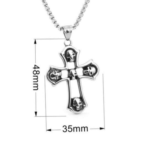 ❤️Jesus Cross Trend Skull pendant Necklace for women/men, N90201P219 - Picture 3 of 8